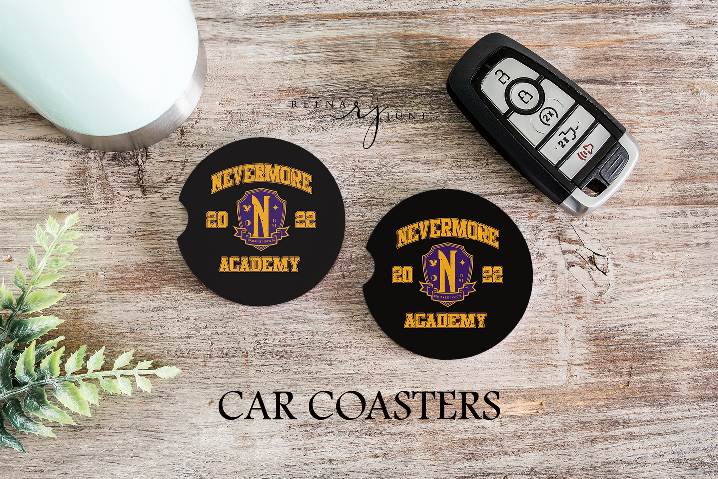 Nevermore Academy - Wednesday Addams Car Coasters
