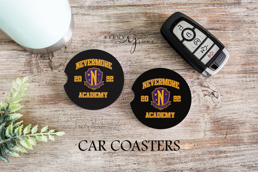 Nevermore Academy - Wednesday Addams Car Coasters