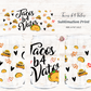 Tacos B4 Vatos Addams 16oz Libbey Glass Sublimation Print Sale