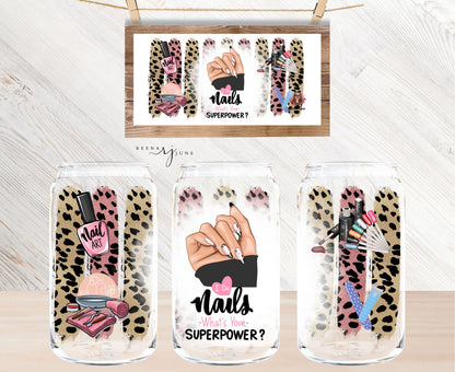 Nail Tech 16oz Libbey Glass Sublimation Print
