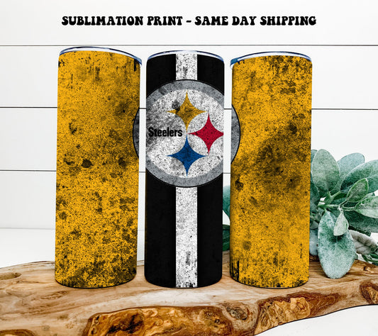 Steelers Football Team 20oz Skinny Tumbler Sublimation Print