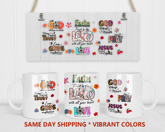 Christian Affirmations Sublimation Mug Wrap