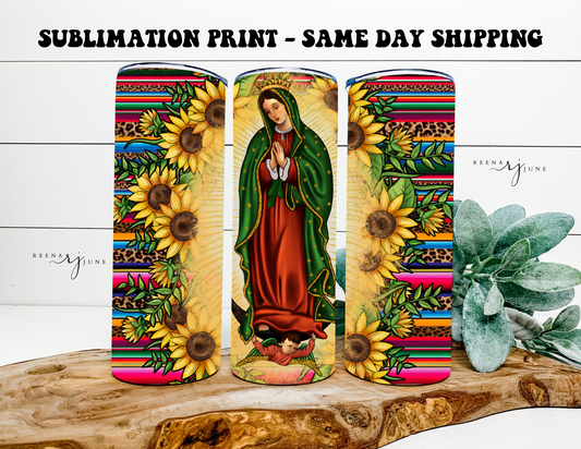 Our Lady of Guadalupe 20oz Skinny Tumbler Sublimation Print