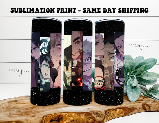 Demon Slayer Anime 20oz Skinny Tumbler Sublimation Print