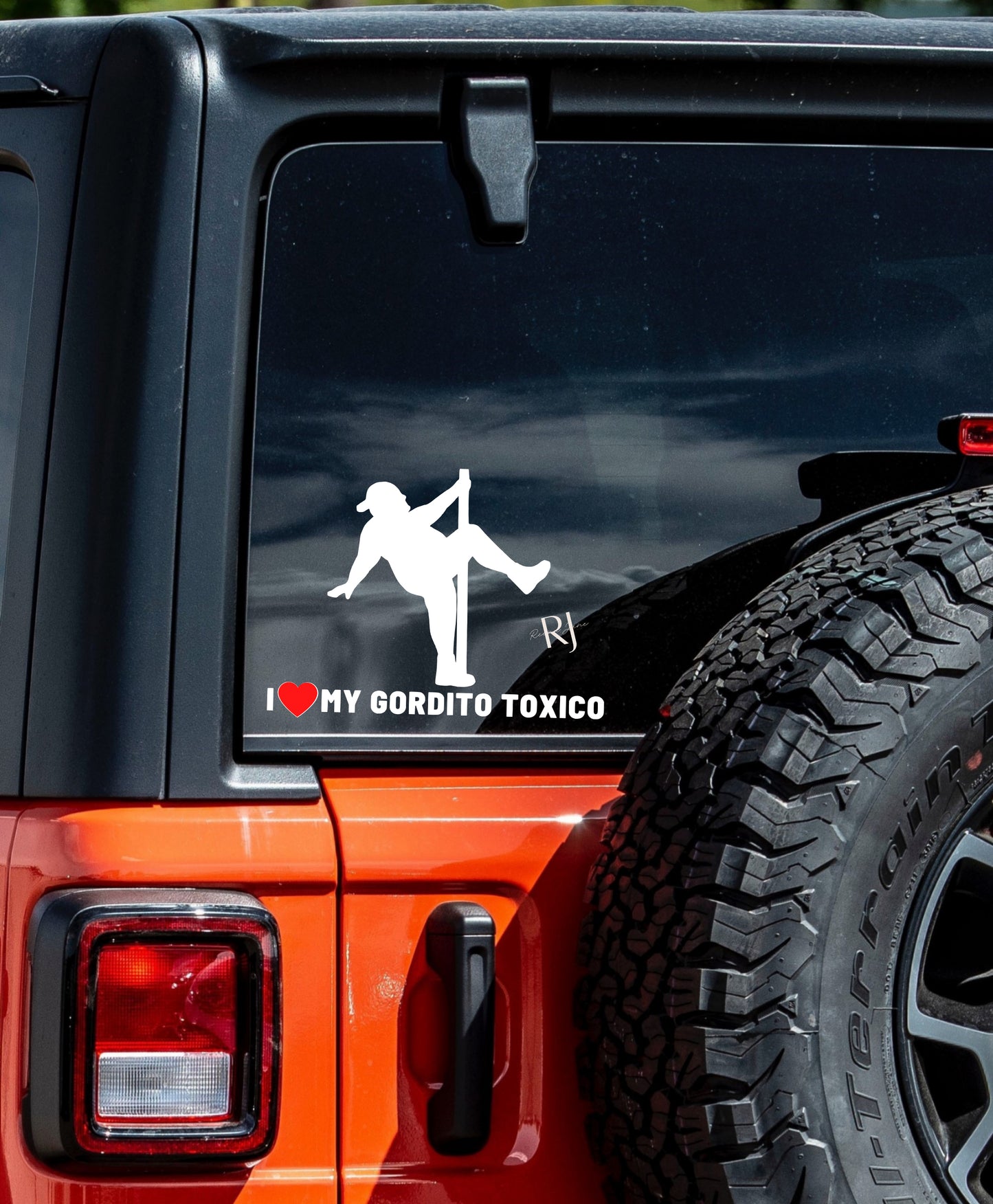 I Love My Gordito Toxico Car Decal