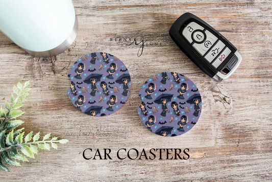 Wednesday Addams Car Coasters