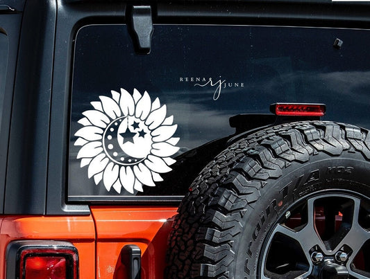Sunflower Jeep Car Decal