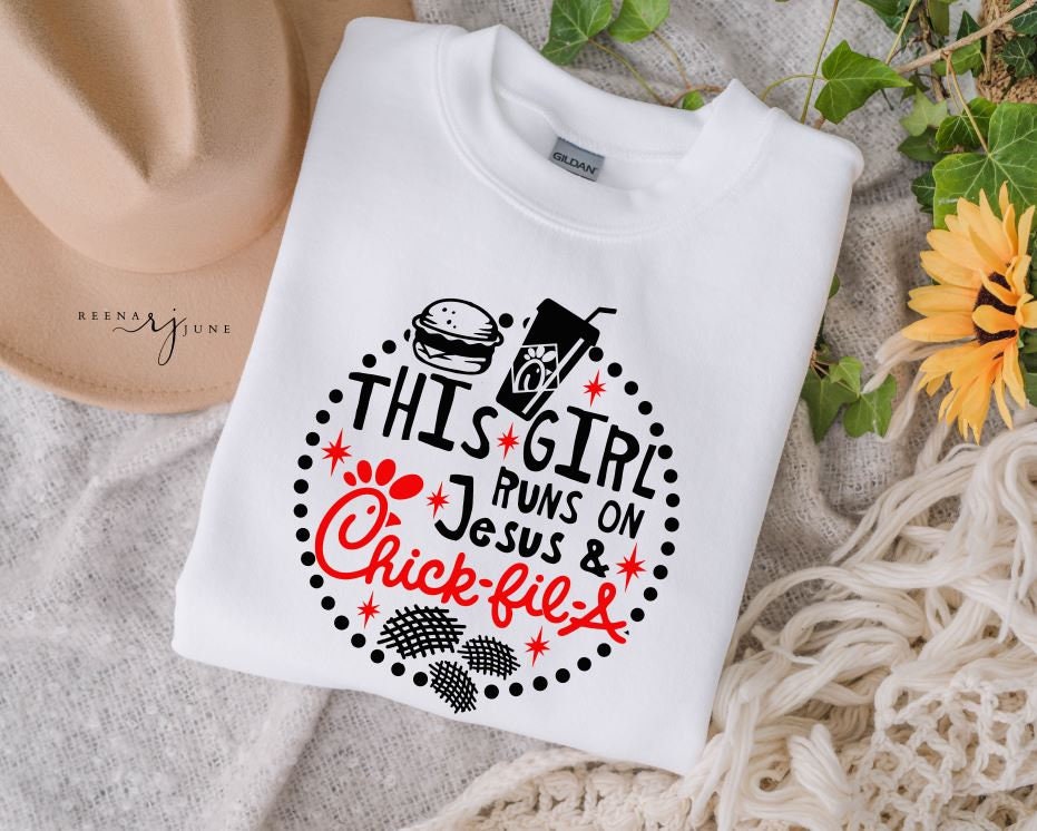 This girl runs on Jesus & Chick Fil A Shirt