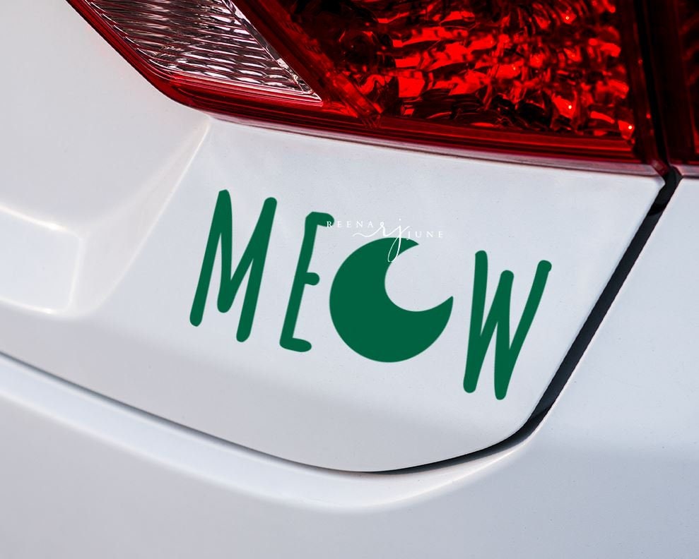 Meow Moon Car Decal