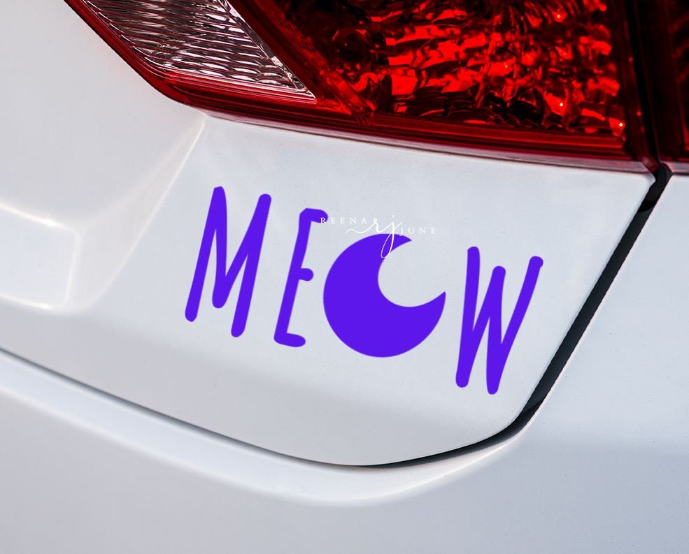 Meow Moon Car Decal