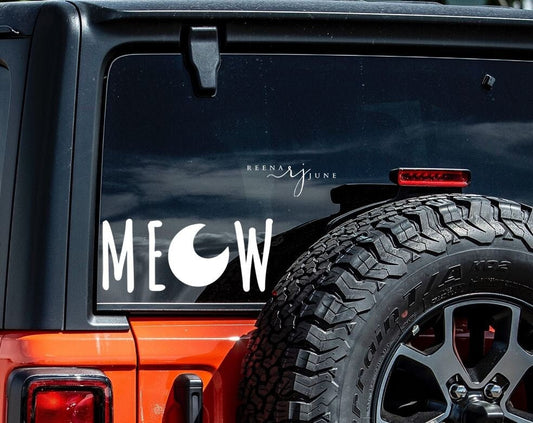 Meow Moon Car Decal