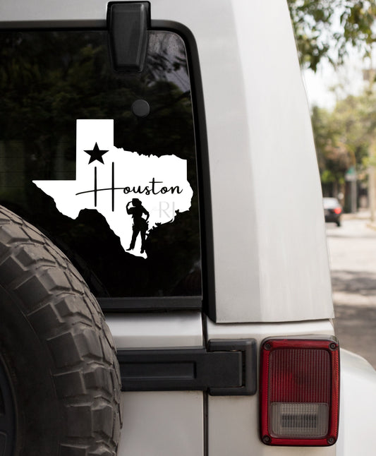 Houston Cowgirl Car Decal