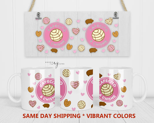 Cafecito Y Chisme Sublimation Mug Wrap